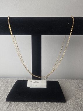 Thomas Sabo Gold Double Layer Paperclip Necklace